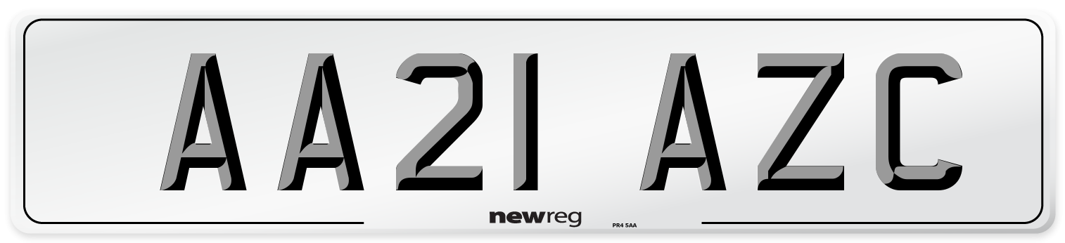 AA21 AZC Number Plate from New Reg